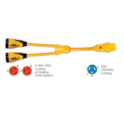 Marinco Y504-2-30 EEL (2)-30A-125V Female to (1)50A-125/250V Male
