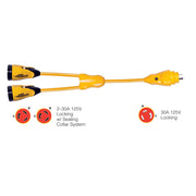 Marinco Y30-2-30 EEL (2)30A-125V Female to (1)30A-125V Male