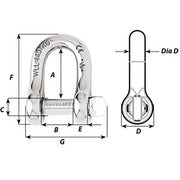 Wichard Captive Pin D Shackle - Diameter 4mm - 5/32