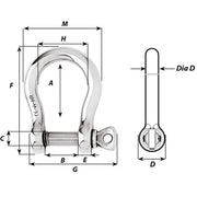 Wichard HR Bow Shackle - 14mm Diameter - 35/64