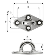 Wichard Diamond Pad Eye - Round - 98mm Length (3-55/64