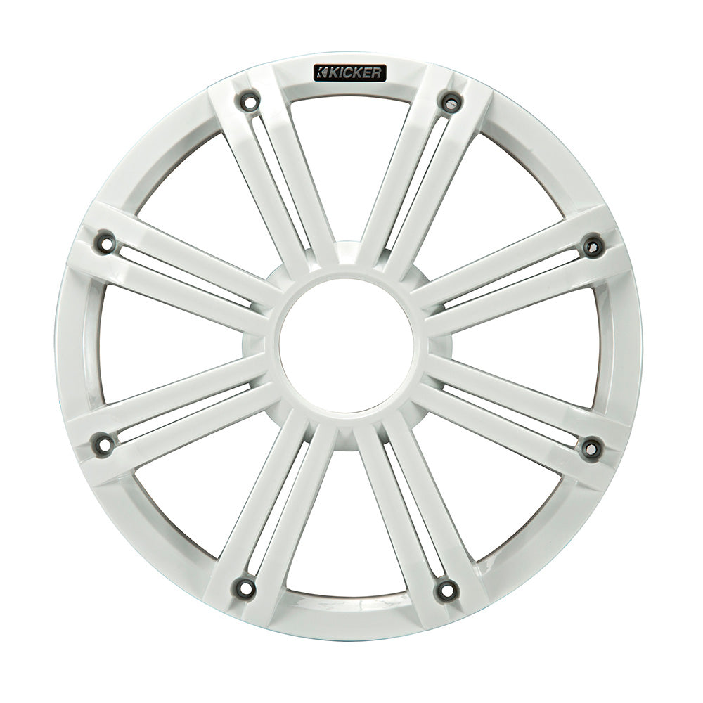 KICKER KMG10 10" Grille f/KM10  KMF10 Subwoofers - White, LED Lighting [45KMG10W]