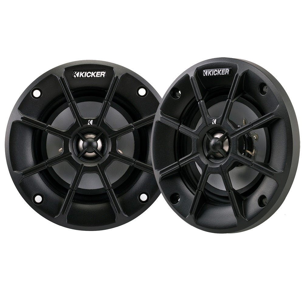 KICKER PS4 4" Powersports Weather-Proof Coaxial Speakers - 4-Ohm, Black [40PS44]