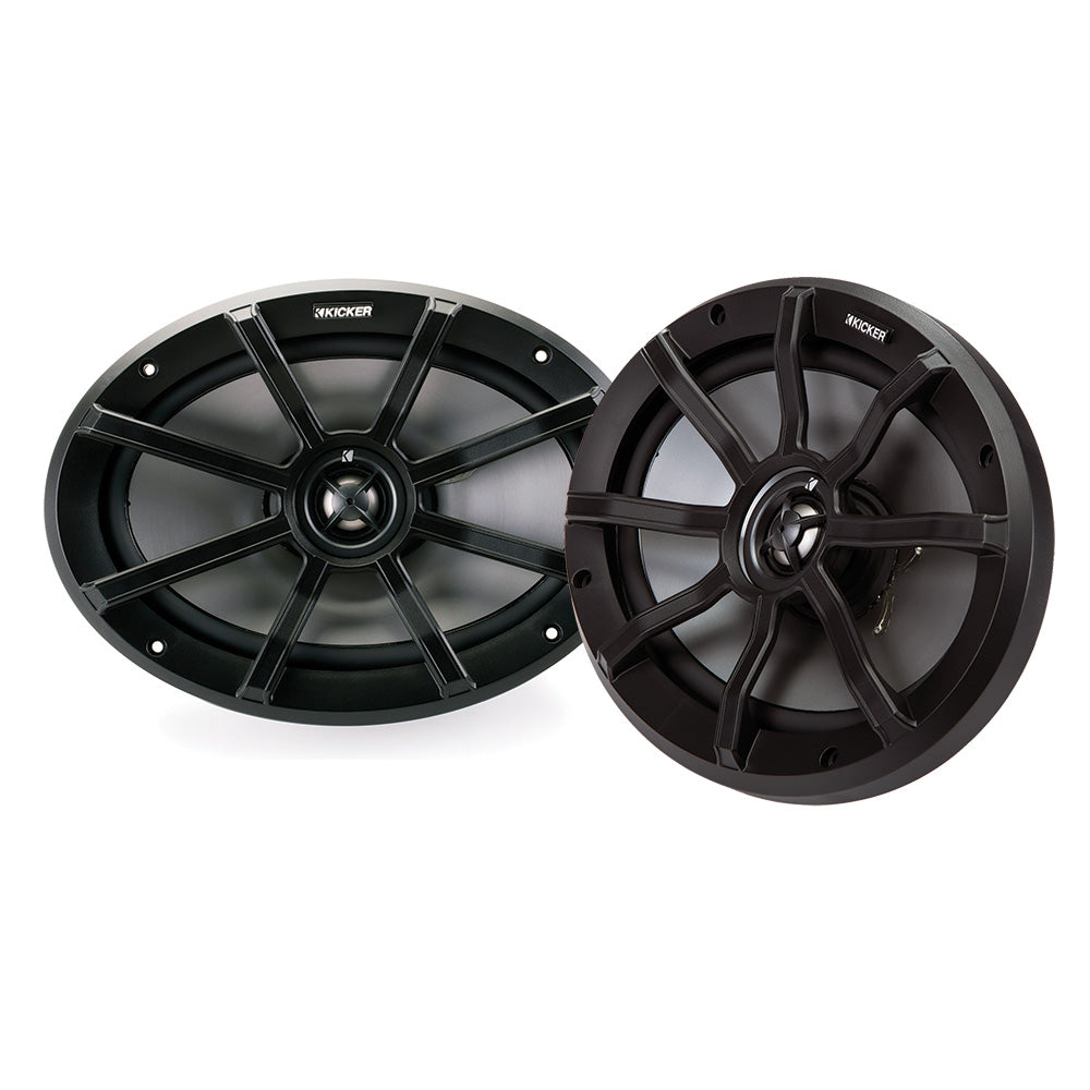 KICKER PS69 6x9" Powersports Weather-Proof Coaxial Speakers - 2-Ohm, Black [40PS692]