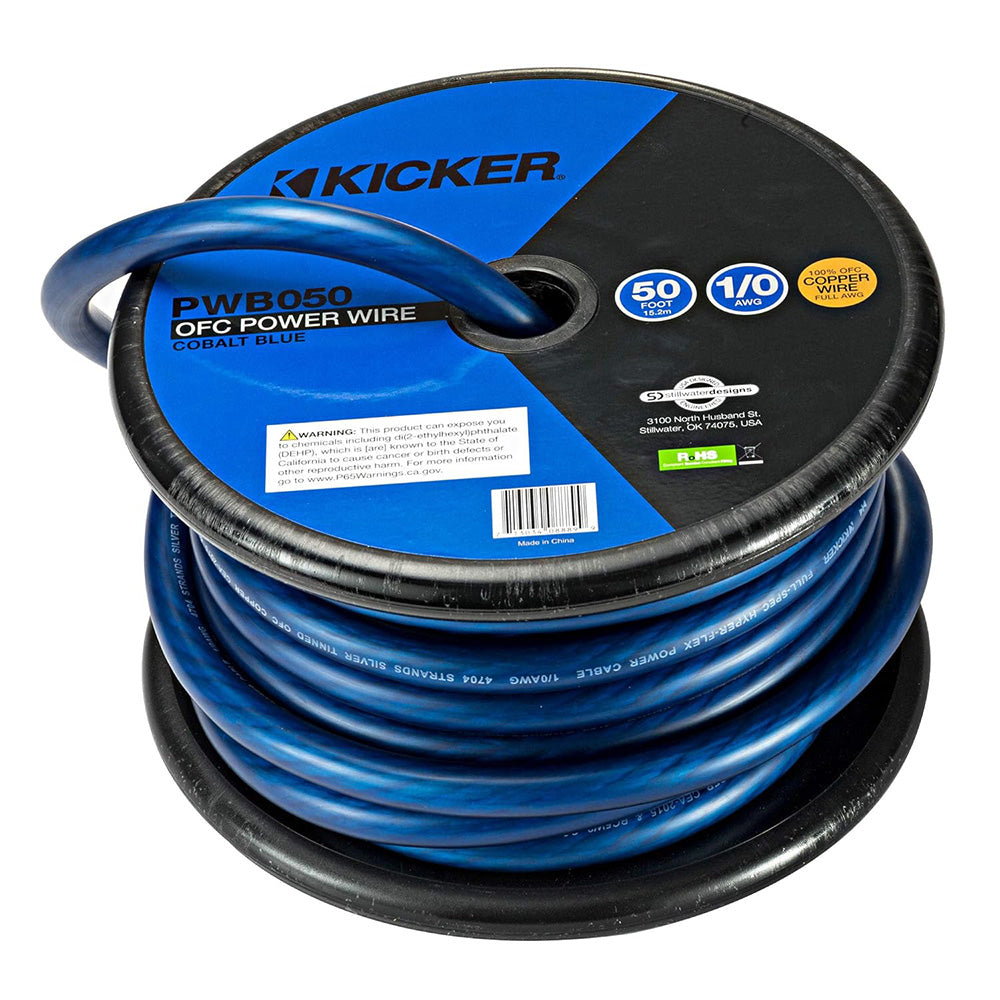 KICKER PWB050 50' 1/0AWG Power Wire - Blue [46PWB050]