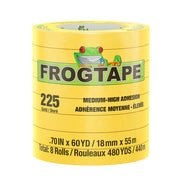 FrogTape CP 225 Medium-High Adhesion Masking Tape - 18MM x 55M x 12-Pack - Gold - Rated f/225F [105545]