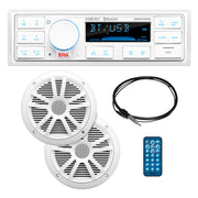 Boss Audio MCK500WB.6 Kit w/MR500UAB, 2 MR6W Speakers, MRANT10 Antenna,  White Remote *Refurbished [CRMCK500WB.6]