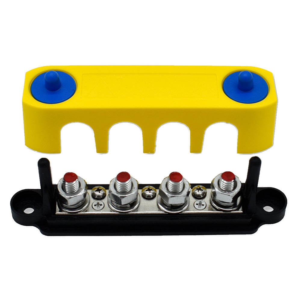 Bluewater Common Stud 4 Gang Positive Terminal Busbar w/Cover [313738-B-023]