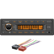 VDO 12V Radio w/FM RDS Tuner MP3/WMA/USB/Bluetooth - Orange Illumination - Includes Power Speaker Wire Harness [TRW312UB-ORK]
