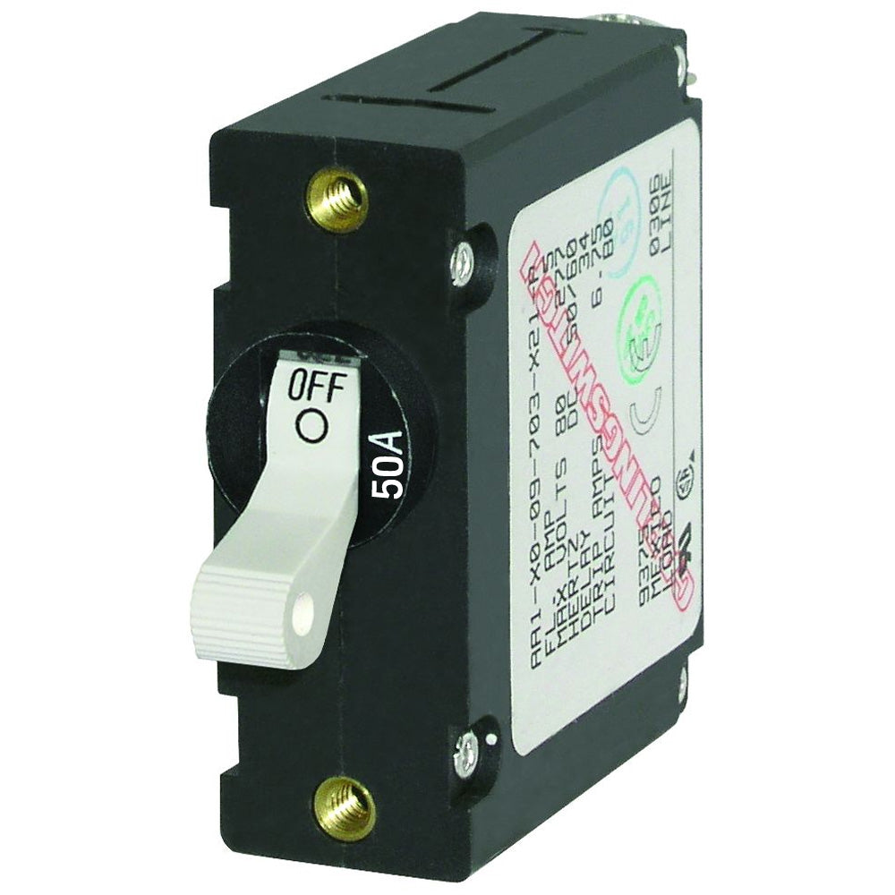 Blue Sea 7230 AC/DC Single Pole Magnetic World Circuit Breaker - 50AMP [7230]