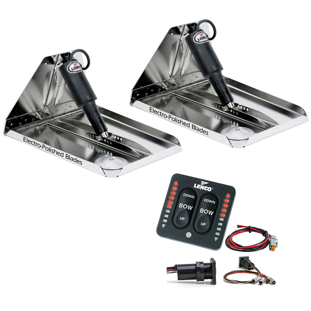Lenco 9x9 Inch Edgemount Electric Trim Tab Kit With LED Indicator Switch, 12V For Boats - View #14