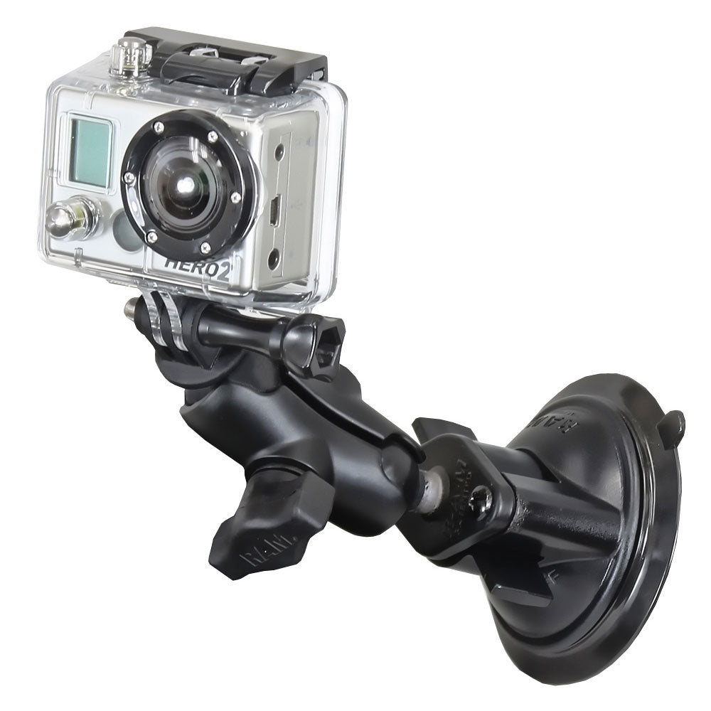 RAM Mount GoPro Hero Short Arm Suction Cup Mount [RAM-B-166-A-GOP1U]