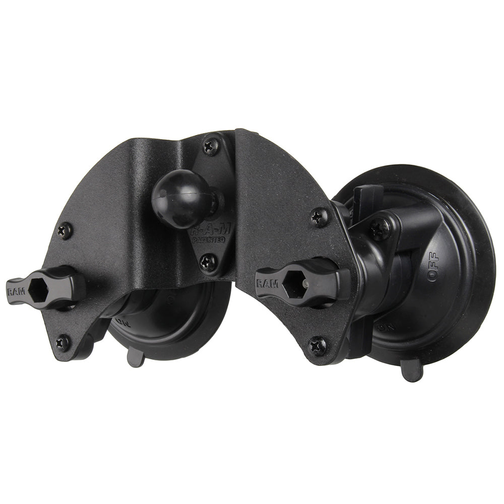 RAM Mount Dual Articulating Suction Cup Base w/1" Ball Base [RAM-B-189B-PIV1U]