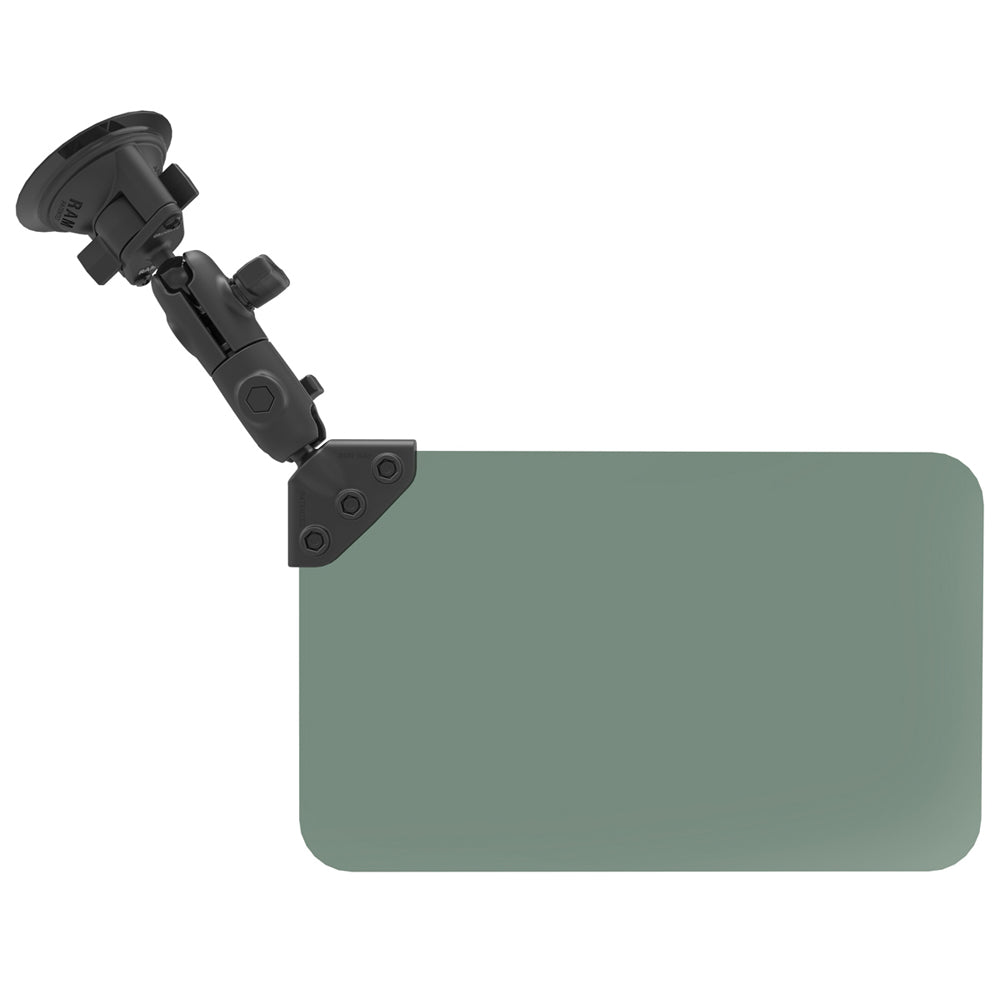 RAM Mount Suction Cup Mount w/Dark Green Sun Visor - 50% Tint [RAM-B-166-326-VIS-G1U]