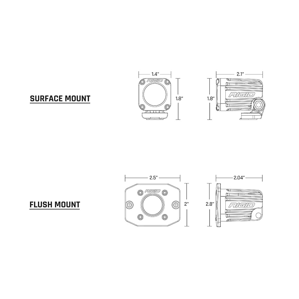 RIGID Industries Ignite Flush Mount Diffused - Single - Black [20631]