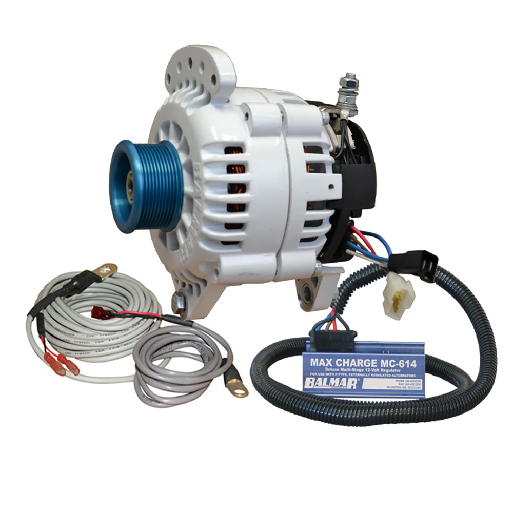 Balmar Alternator 120 AMP Kit 120V 3.15" Dual Foot Saddle J10 Pulley Regulator  Temp Sensor [60-YP-MC-120-J10]