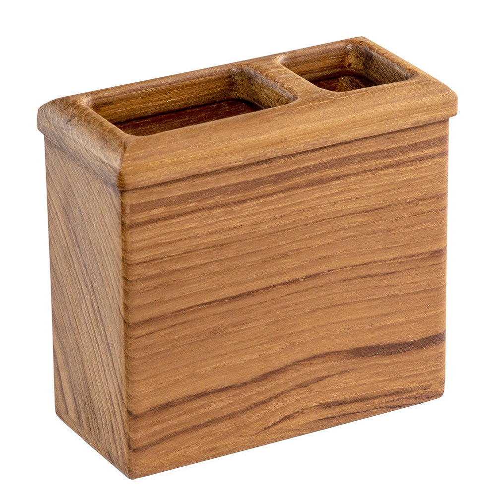 Whitecap Square Toothbrush Holder (Oiled) - Teak [63111]