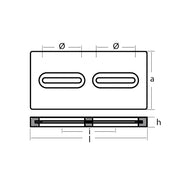 Tecnoseal Rectangular Zinc Plate Anode w/Inserts - 12
